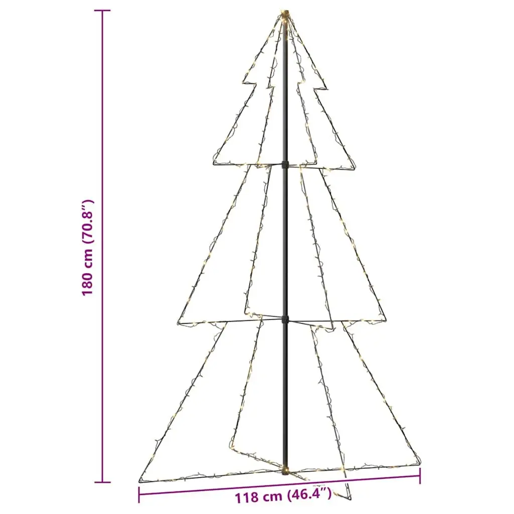 Christmas Cone Tree Indoor Outdoor 118x180cm 240 LEDs 8 Lighting Effects
