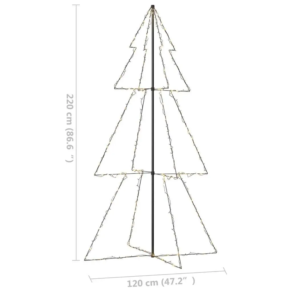 Christmas Cone Tree Indoor Outdoor Decoration 120x220 cm 300 LEDs White