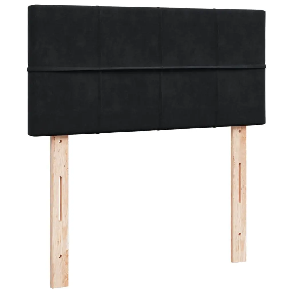Box Spring Bed King Single with Pocket Mattress Black Fabric Frame
