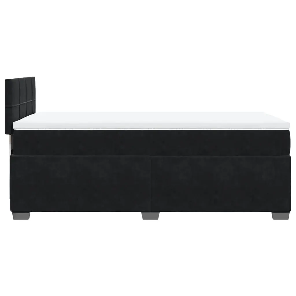 Box Spring Bed King Single with Pocket Mattress Black Fabric Frame