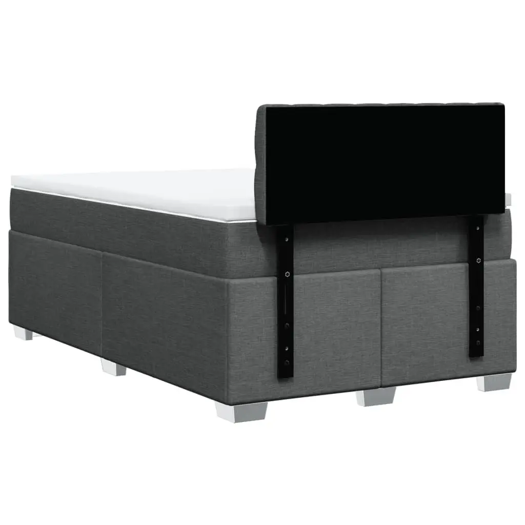 Double Box Spring Bed with Pocket Sprung Mattress Black Fabric Frame Slats