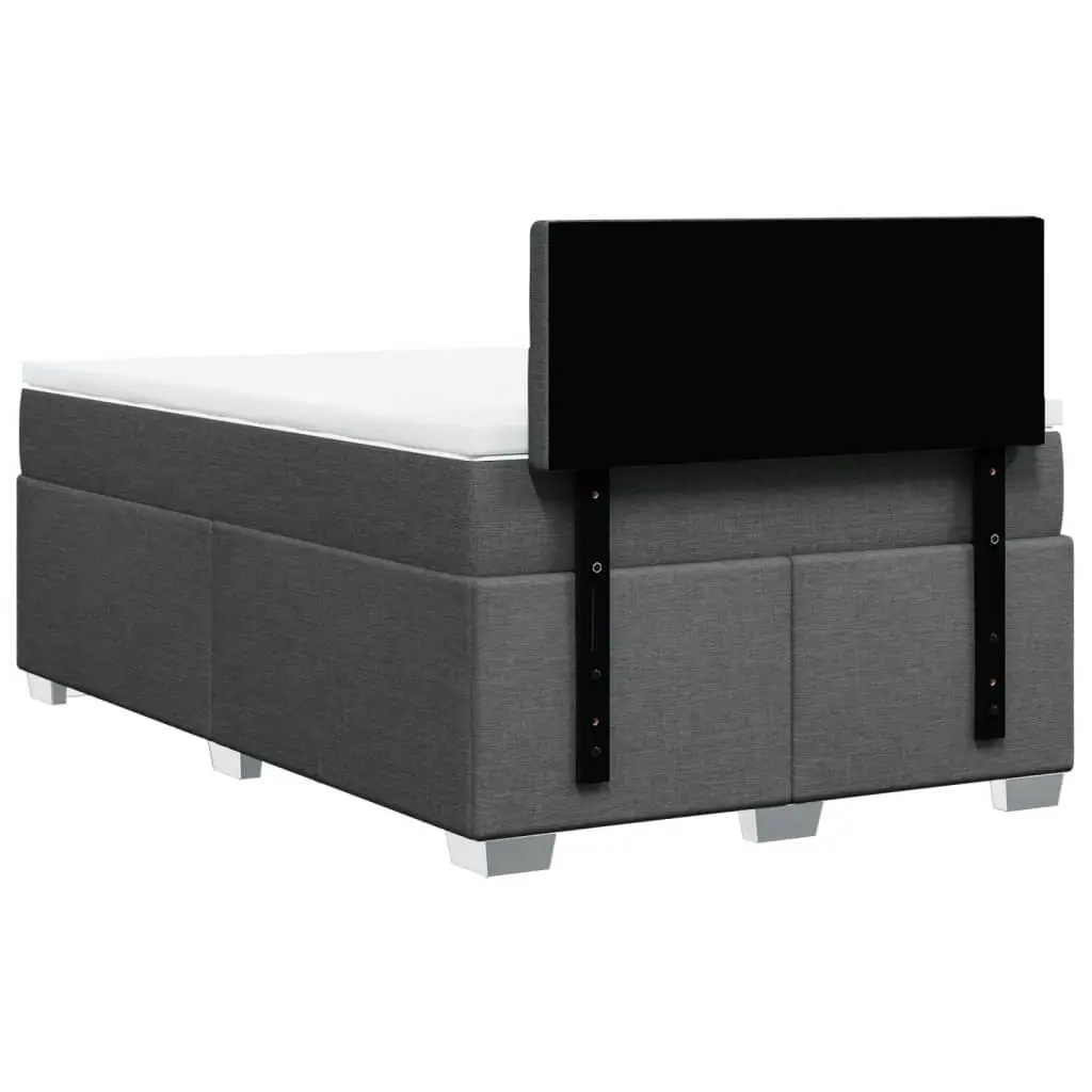 Double Box Spring Bed with Pocket Spring Mattress Black Fabric Frame