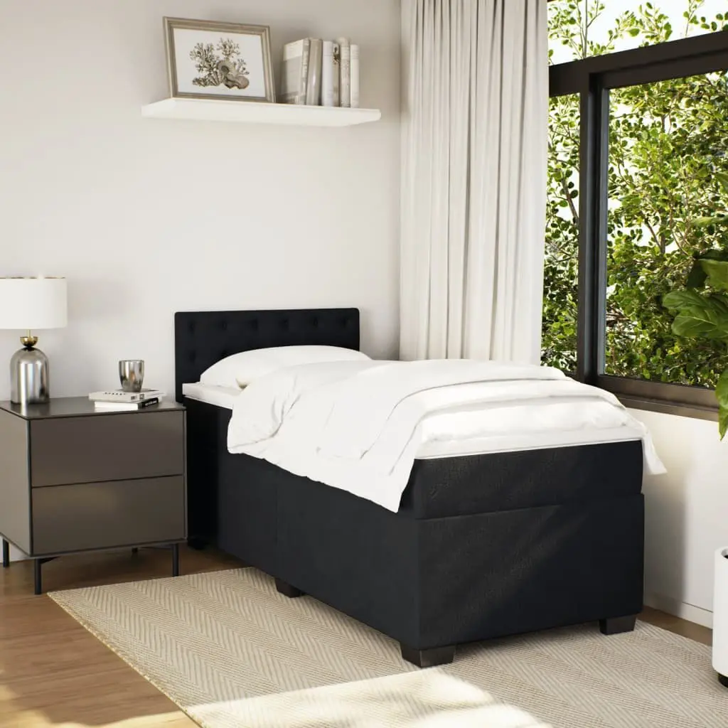 King Single Velvet Upholstered Box Spring Bed