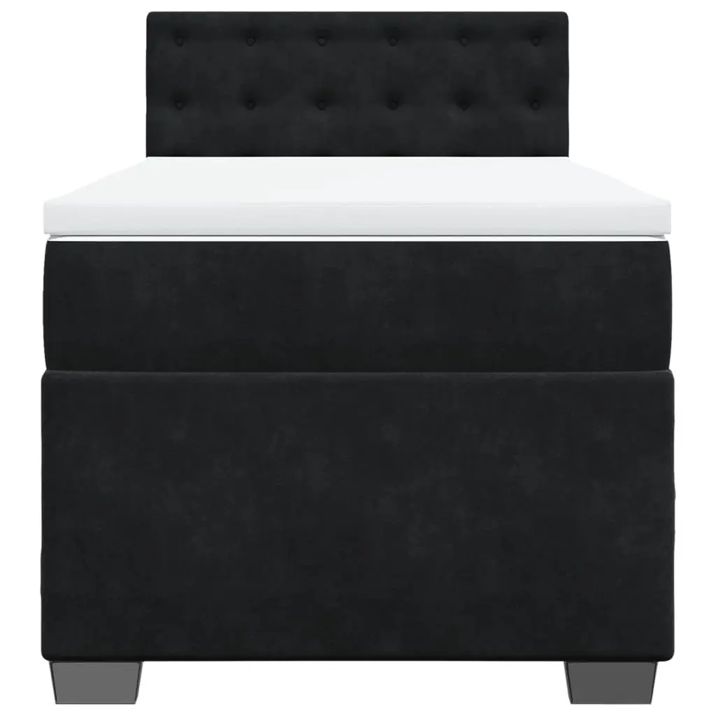 King Single Velvet Upholstered Box Spring Bed
