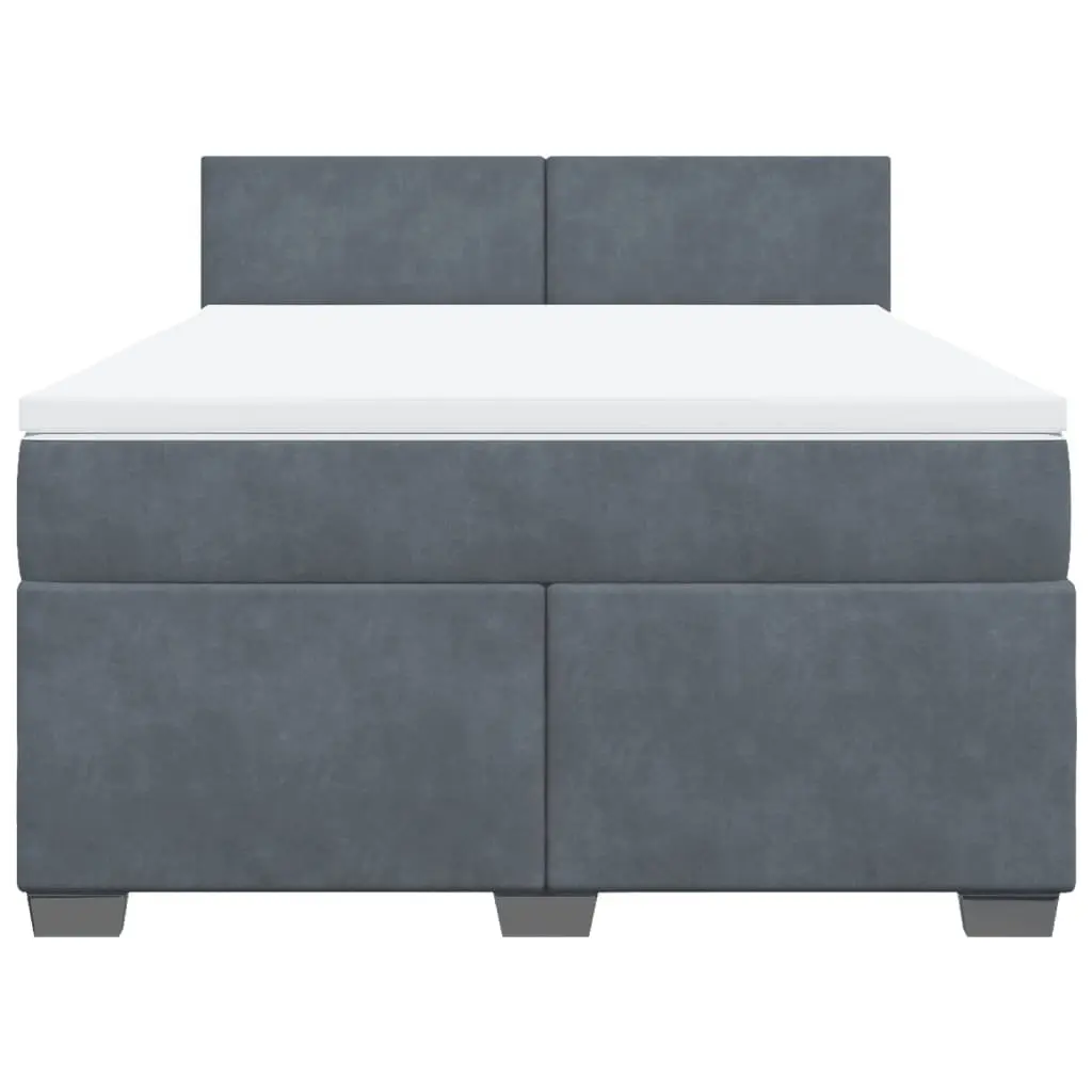 Box Spring Bed with Pocket Sprung Mattress for Bedroom Black Velvet Upholstered Frame