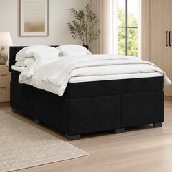Box Spring Bed with Pocket Mattress: Double Velvet Design