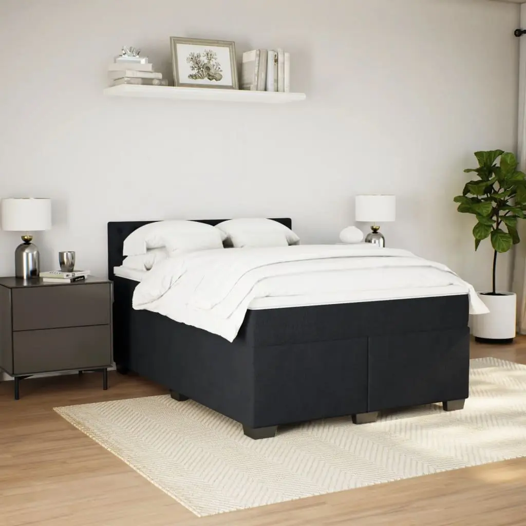 Box Spring Bed with Pocket Mattress Grey Double Velvet Upholstered Bedroom Frame