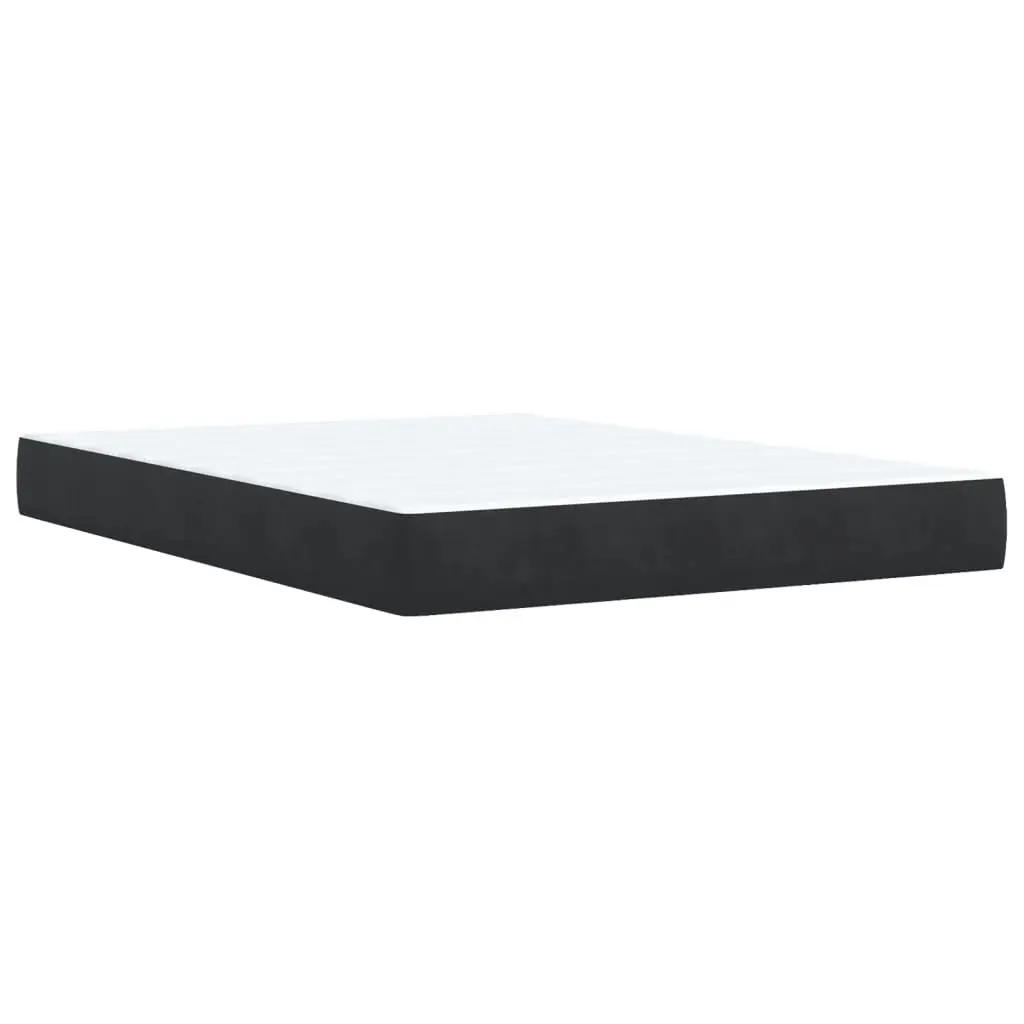 Box Spring Bed with Pocket Mattress Grey Double Velvet Upholstered Bedroom Frame