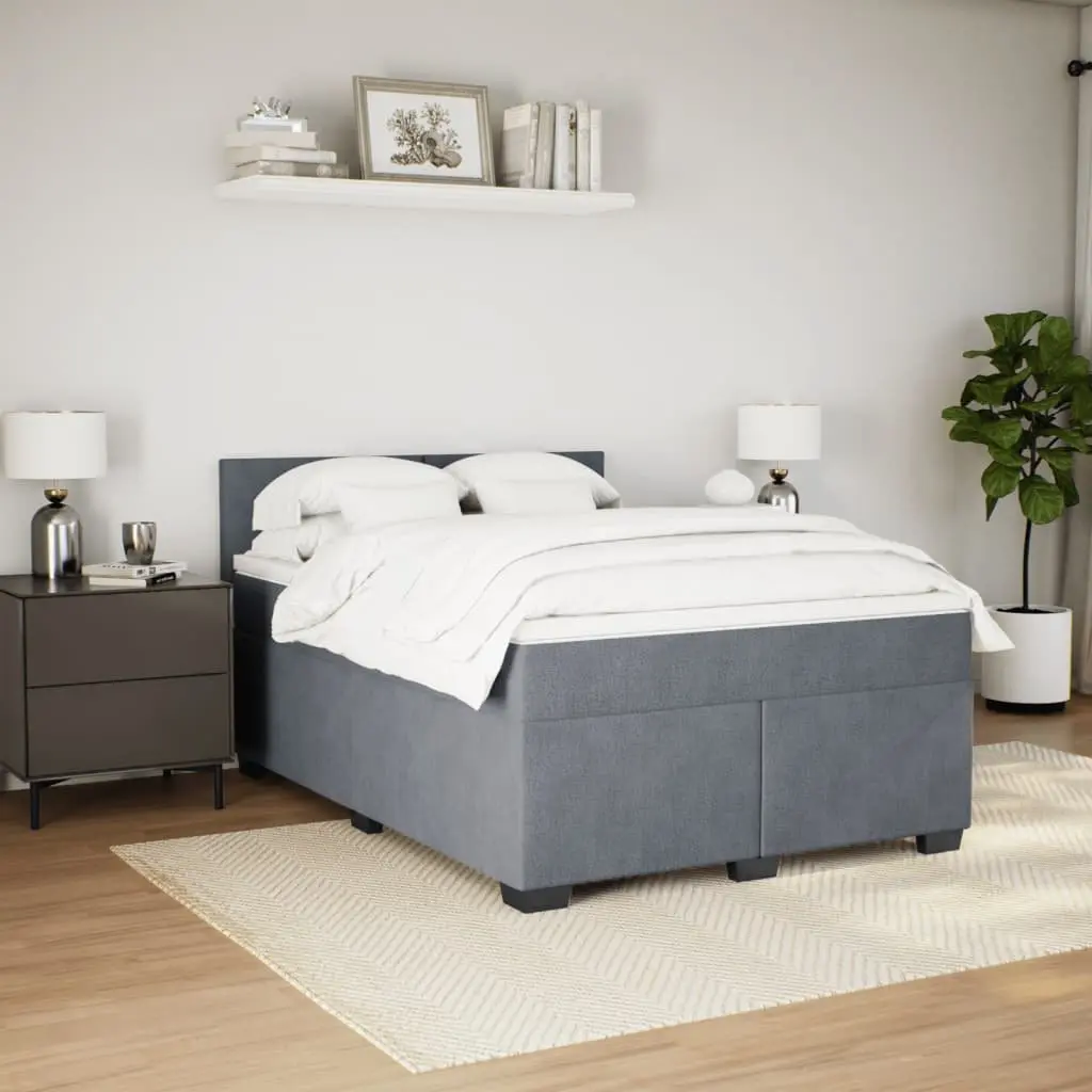 Box Spring Bed with Pocket Mattress for Bedroom Queen Size Velvet Upholstered Frame