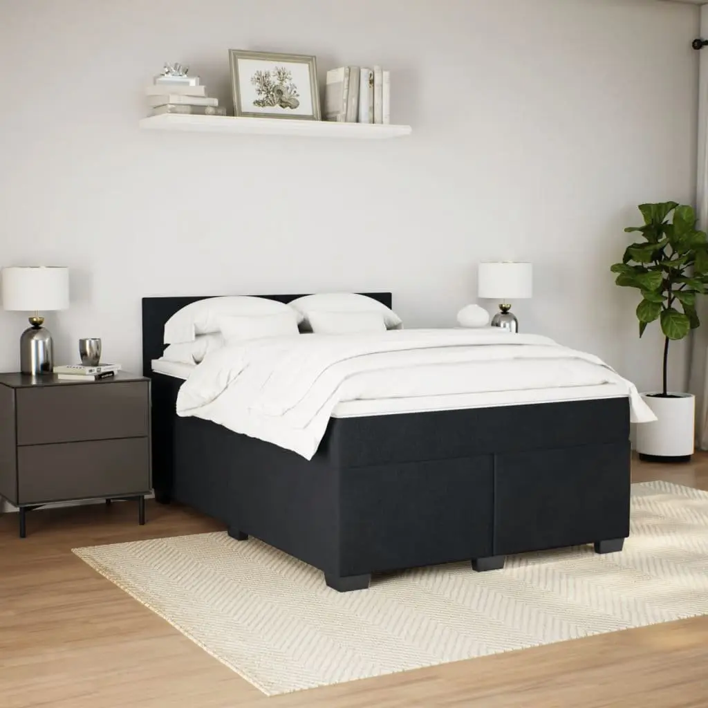 Queen Box Spring Bed with Pocket Spring Mattress Velvet Upholstered Frame Grey