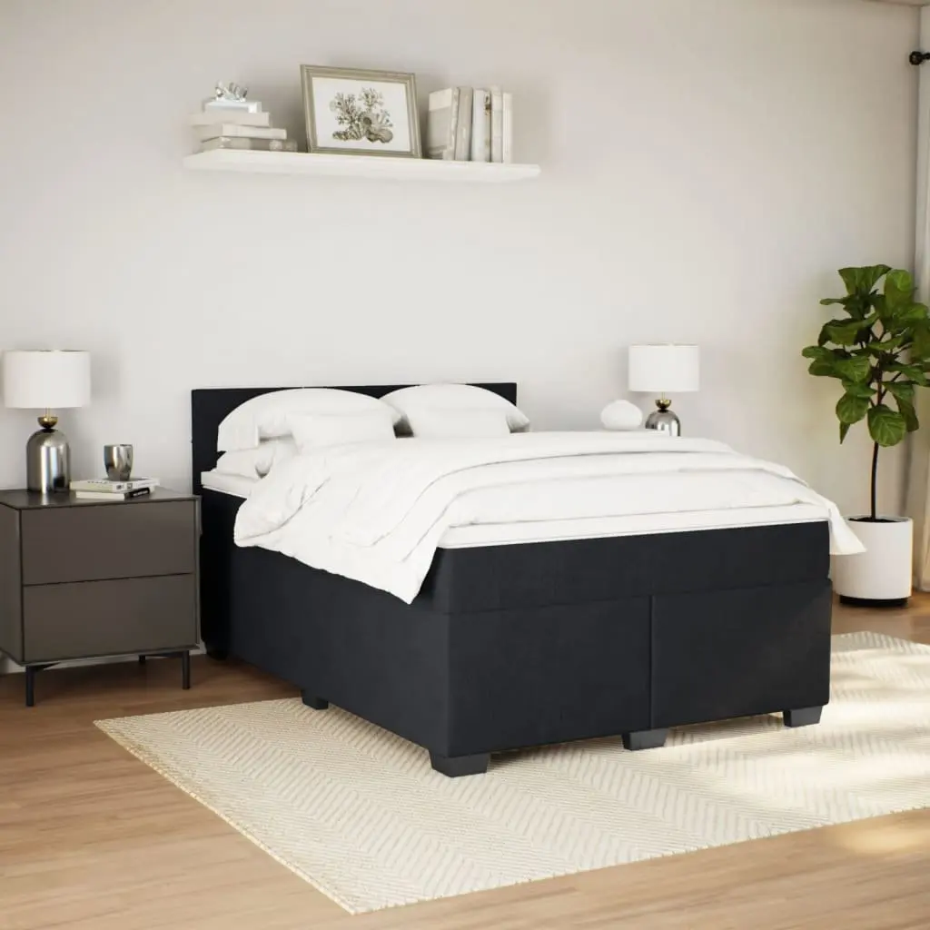 Queen Box Spring Bed with Pocket Mattress Grey Velvet Upholstered Frame