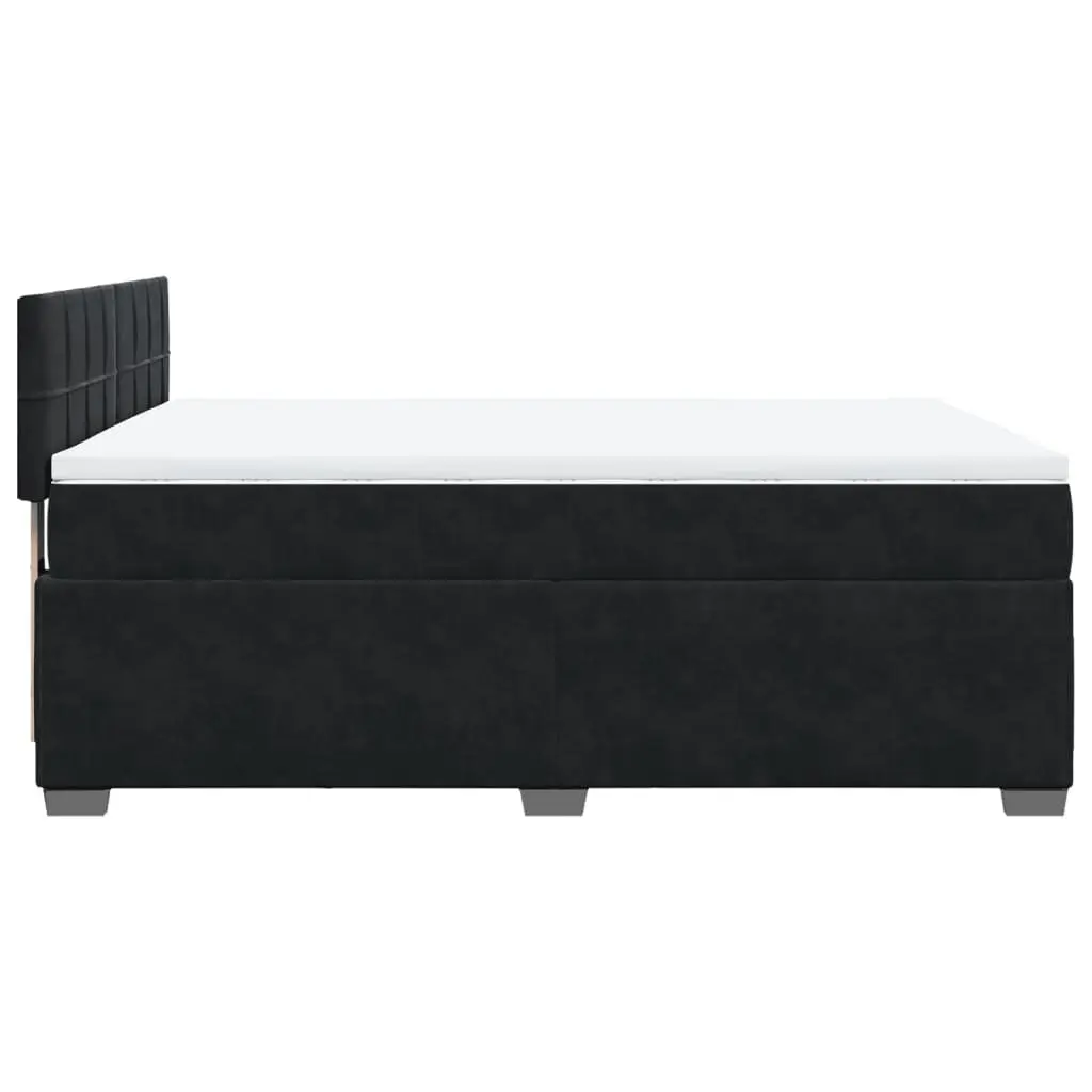 Queen Box Spring Bed with Pocket Mattress Grey Velvet Upholstered Frame