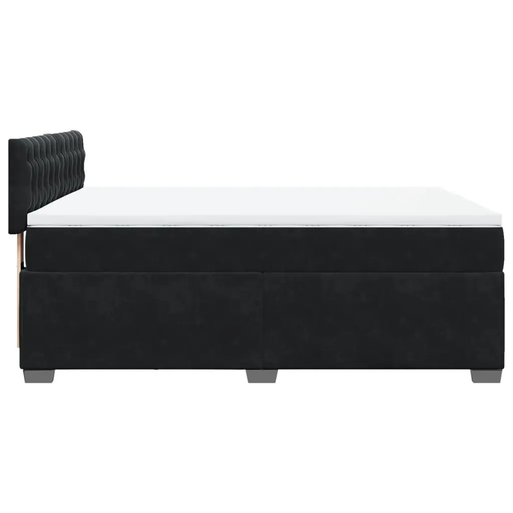 Queen Box Spring Bed with Pocket Mattress Grey Velvet Upholstered Frame