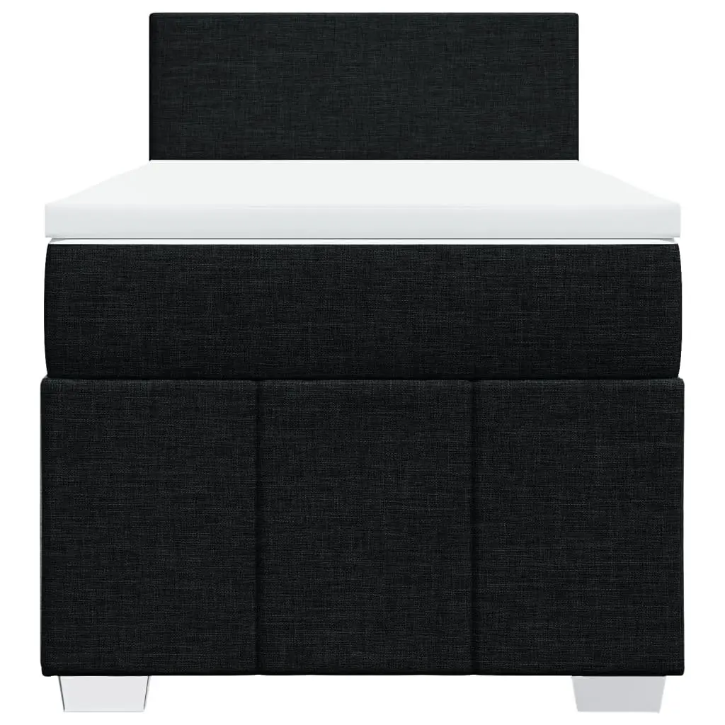 Box Spring Bed with Pocket Mattress for King Single Size Room Black Fabric Frame