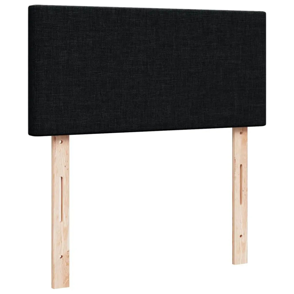 Box Spring Bed with Pocket Mattress for King Single Size Room Black Fabric Frame