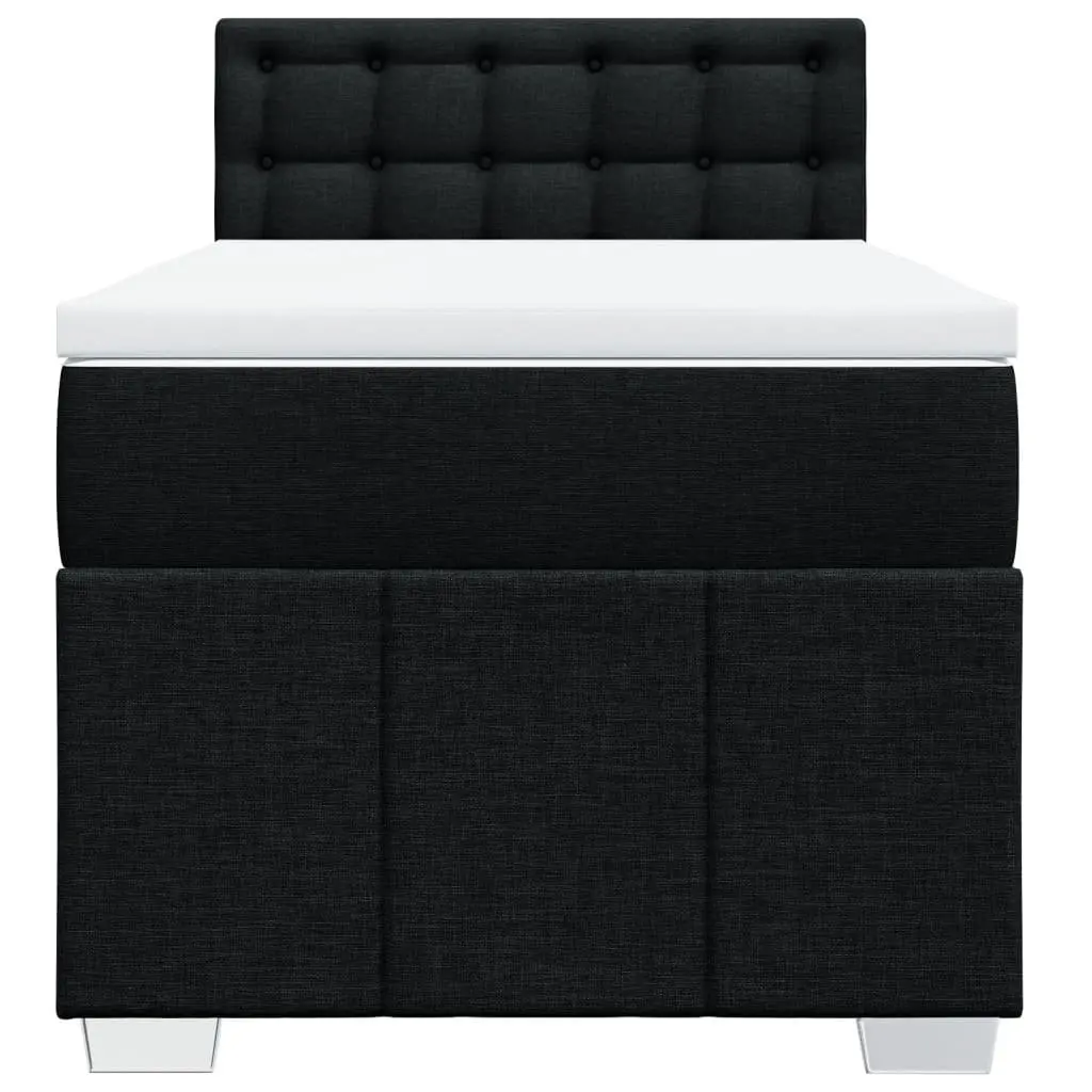 Box Spring Bed King Single with Pocket Spring Mattress Black Fabric Frame