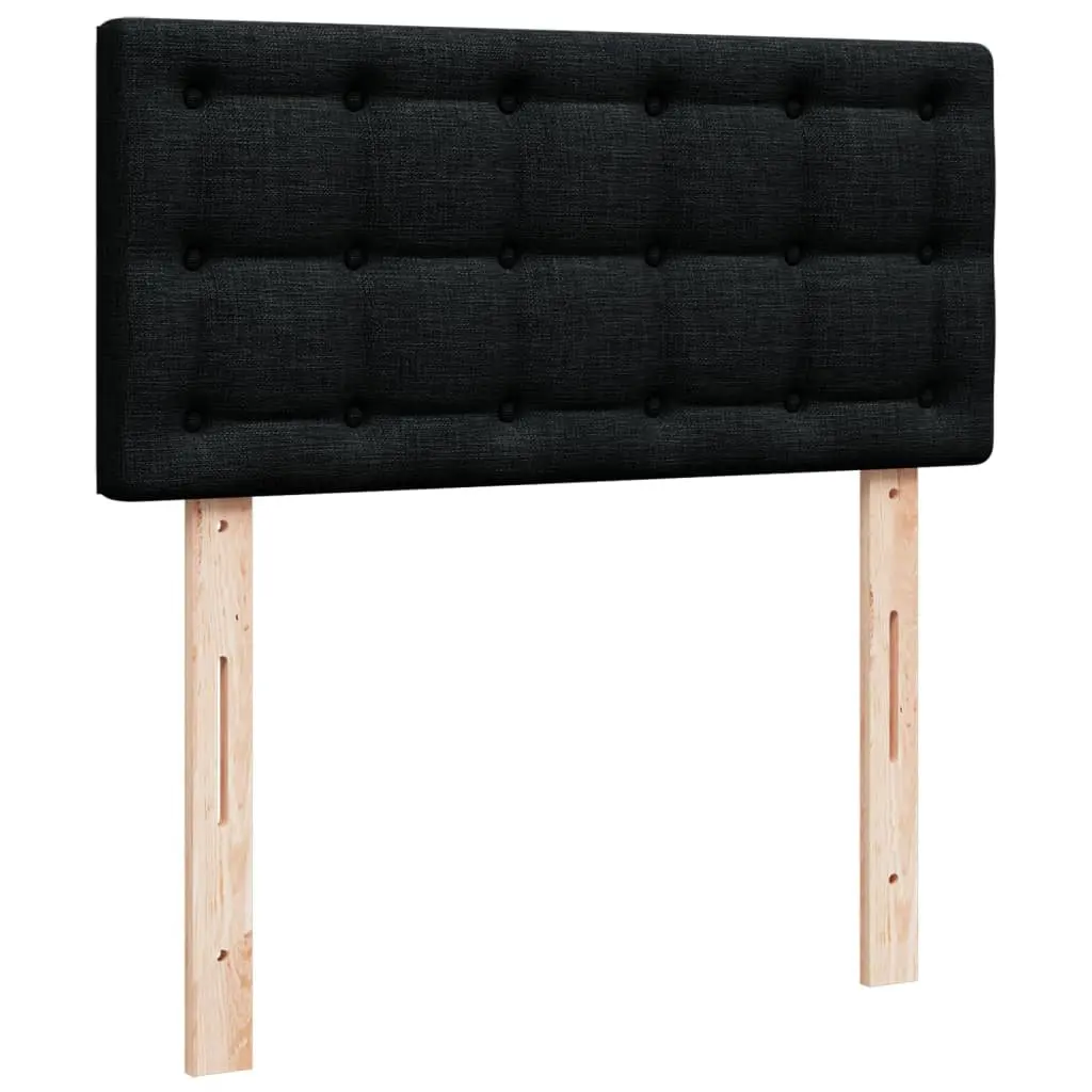Box Spring Bed King Single with Pocket Spring Mattress Black Fabric Frame