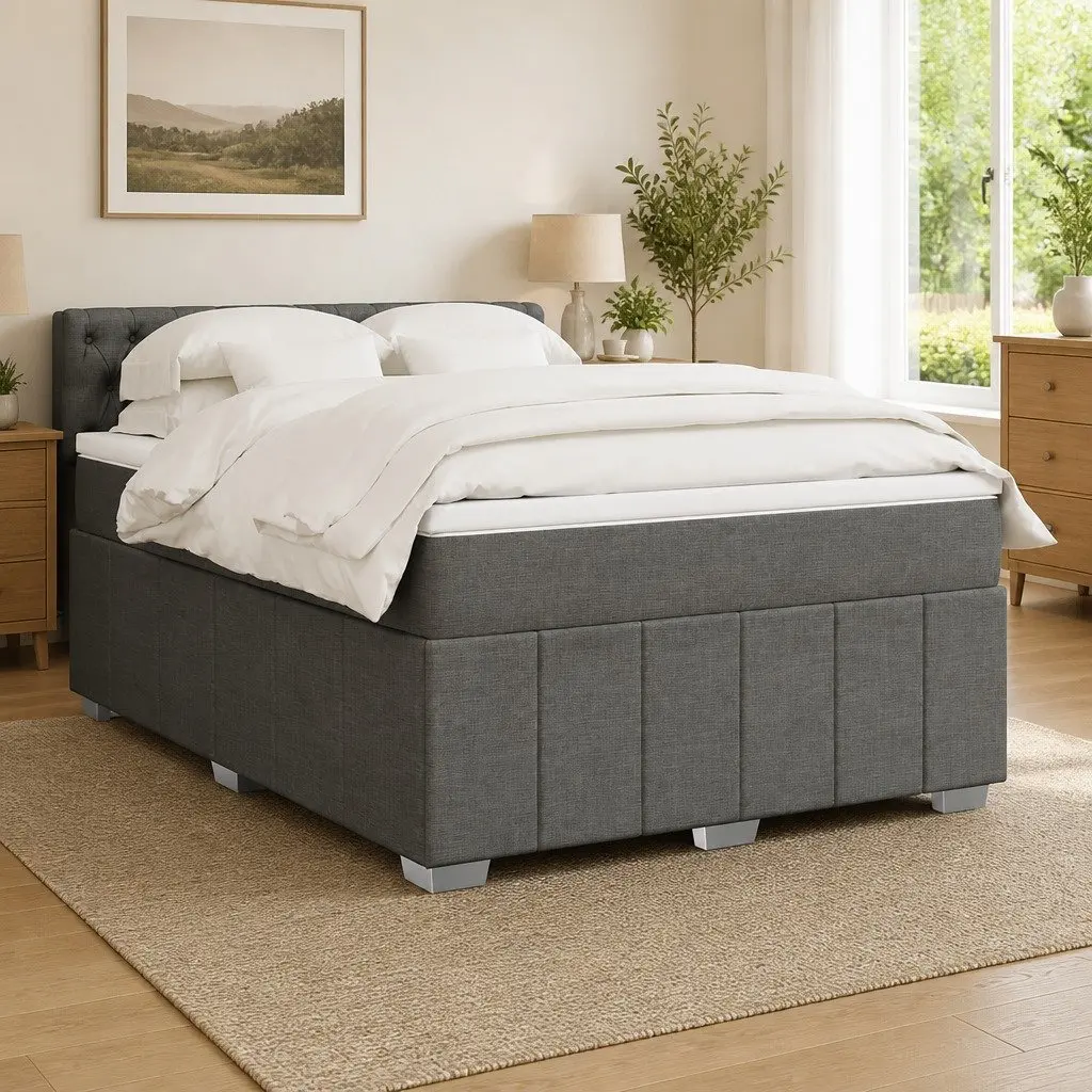 Double Box Spring Bed with Integrated Pocket Sprung Mattress