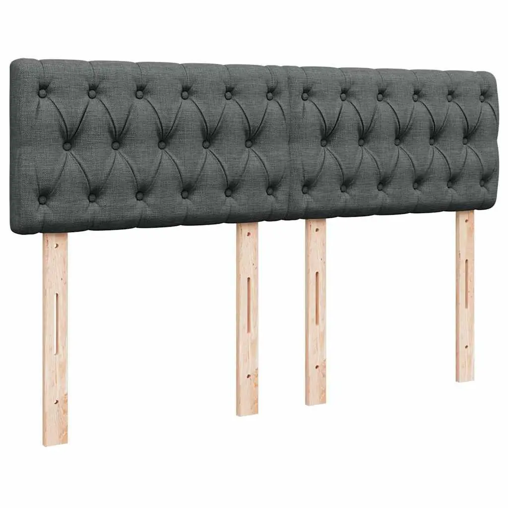 Queen Box Spring Bed with Pocket Mattress Grey Fabric Bedroom Furniture Frame