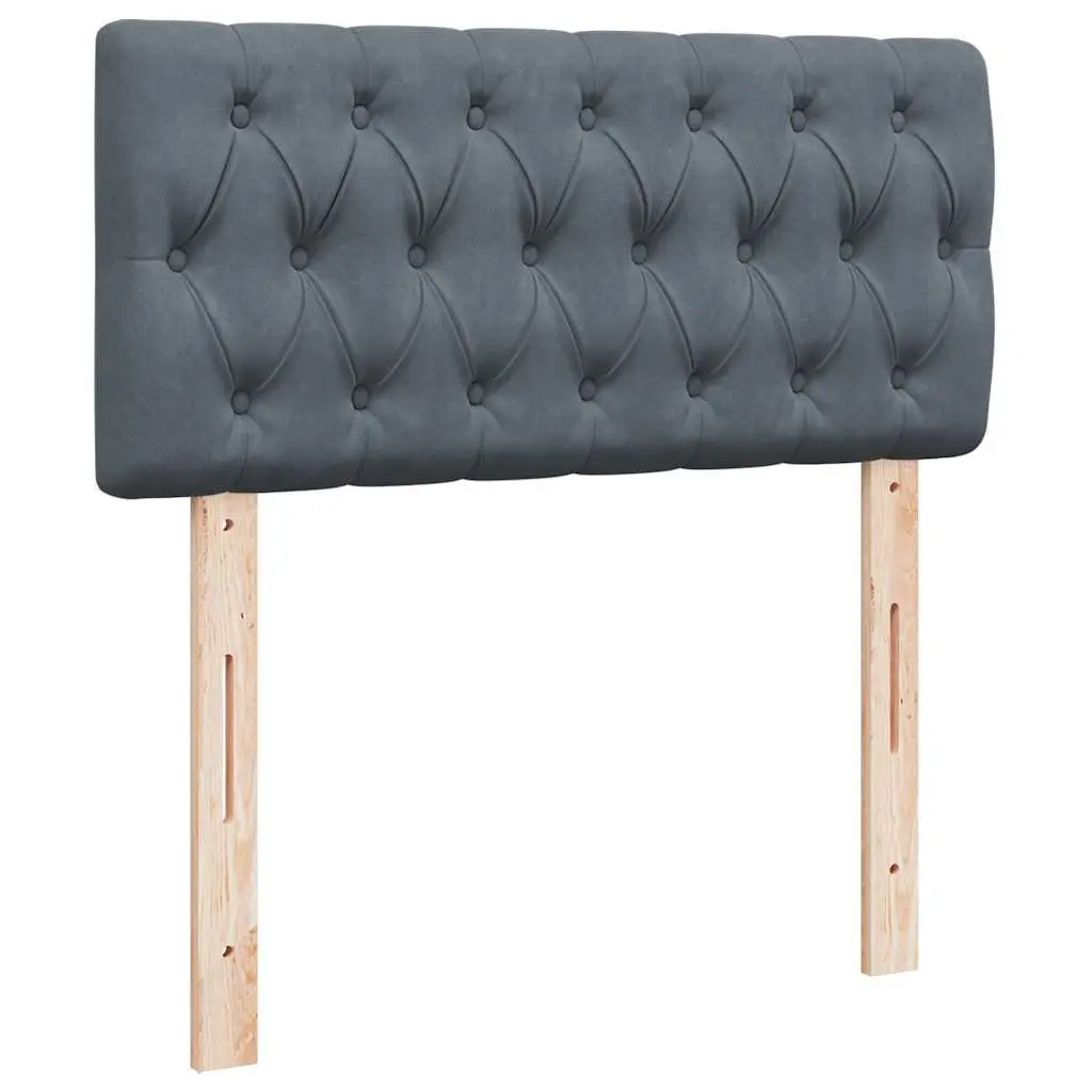 Box Spring Bed for Bedroom King Single Dark Grey Velvet