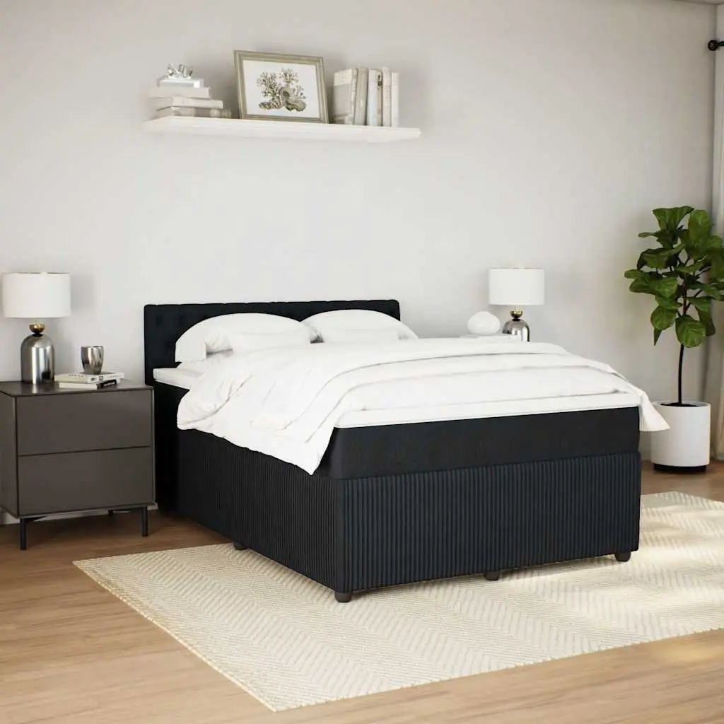 Black Velvet Box Spring Bed