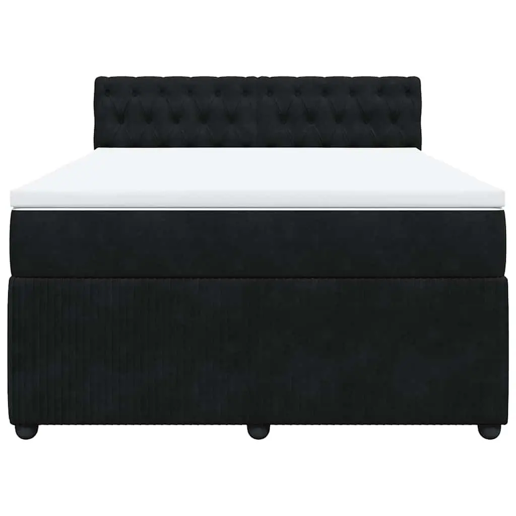 Black Velvet Box Spring Bed