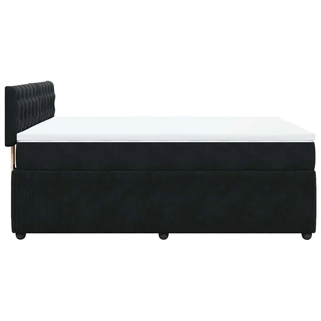 Black Velvet Box Spring Bed