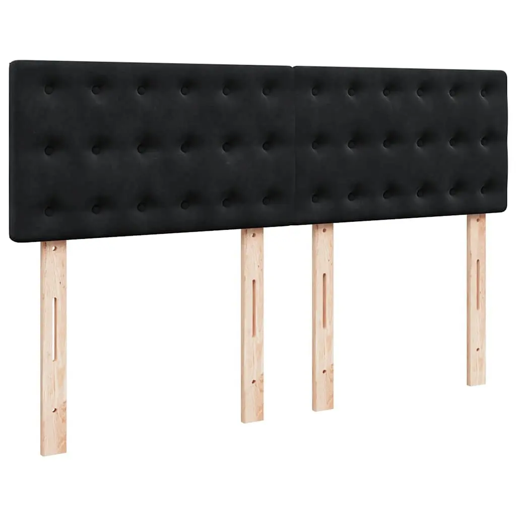 Box Spring Bed Double Black Velvet Bedroom Furniture
