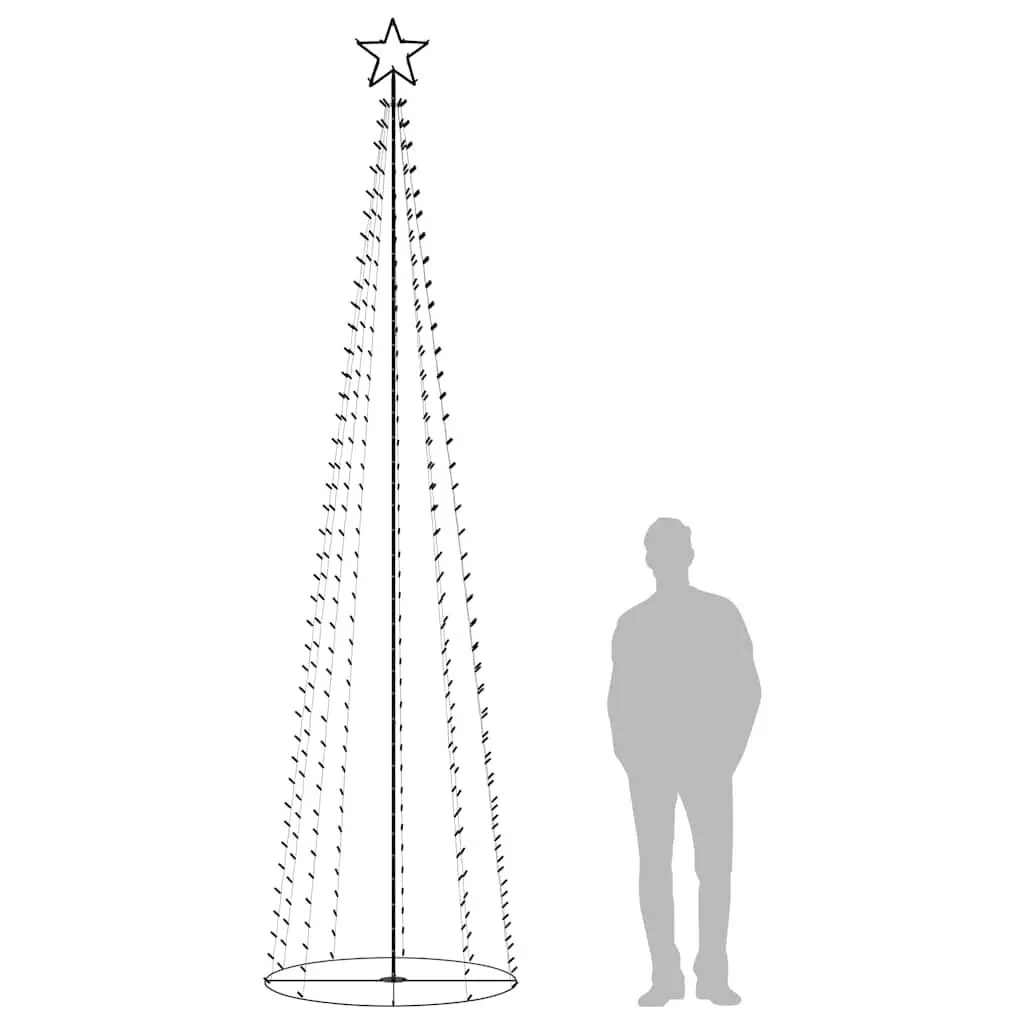 Christmas Cone Tree Indoor Outdoor 100cm Base 360cm Height 400 Warm White LEDs