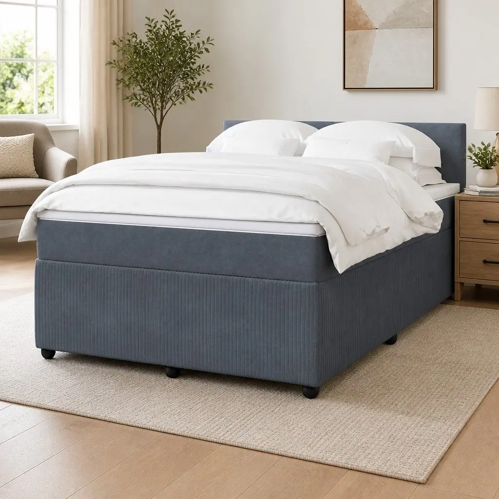 Queen Box Spring Bed with Pocket Mattress