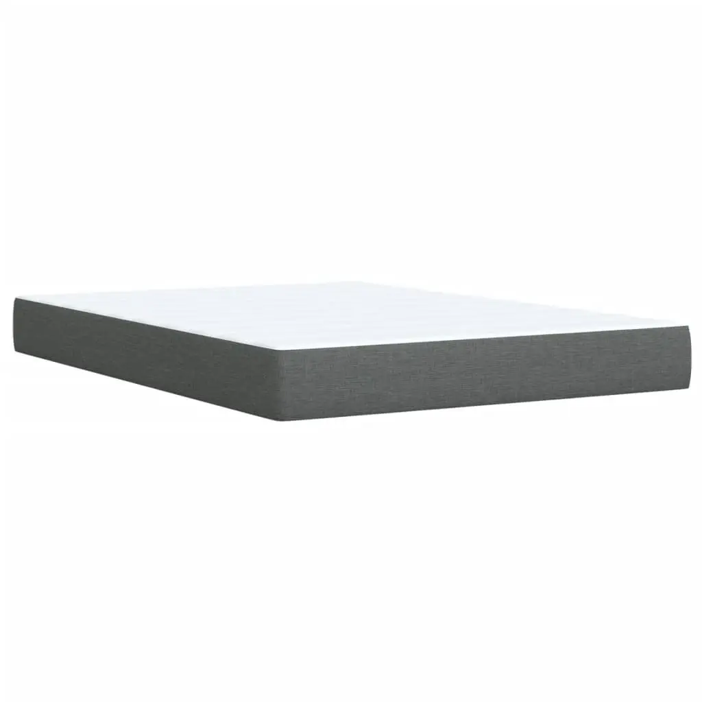 Queen Box Spring Bed with Pocket Sprung Mattress LED Lights Grey Fabric