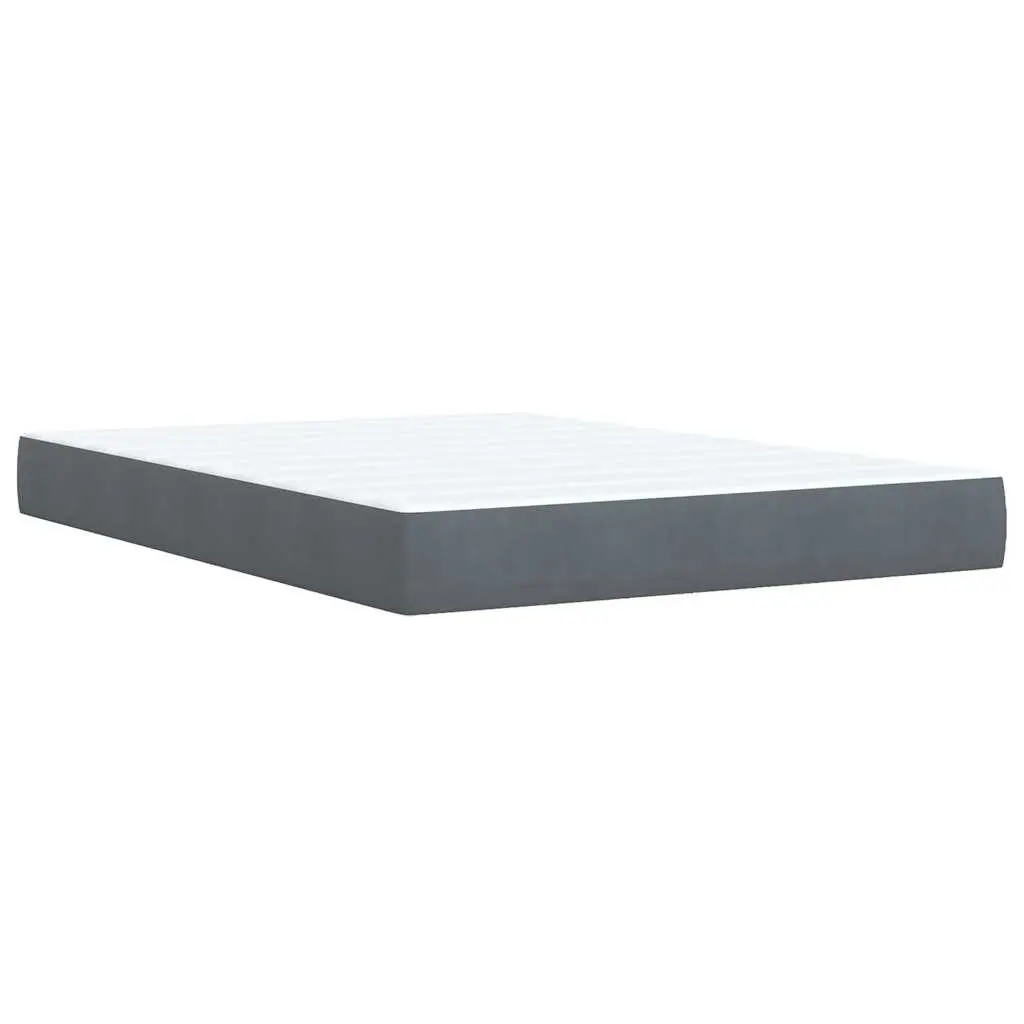 Double Box Spring Bed with LED Grey Frame