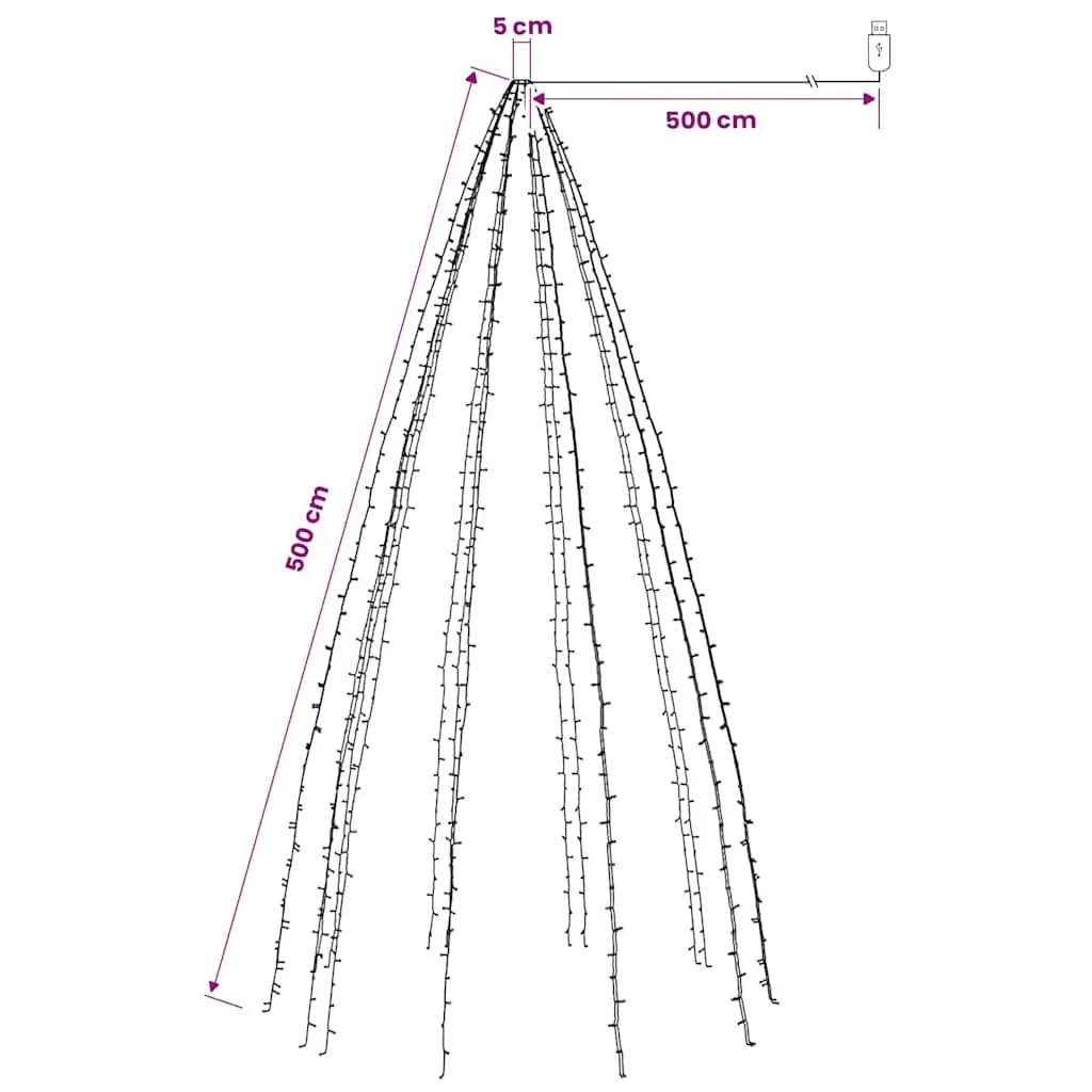 LED Tree Lights Indoor Outdoor 500 Cold White String Lights