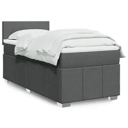 Box Spring Bed in Grey with Pocket Spring Mattress & LED Lights