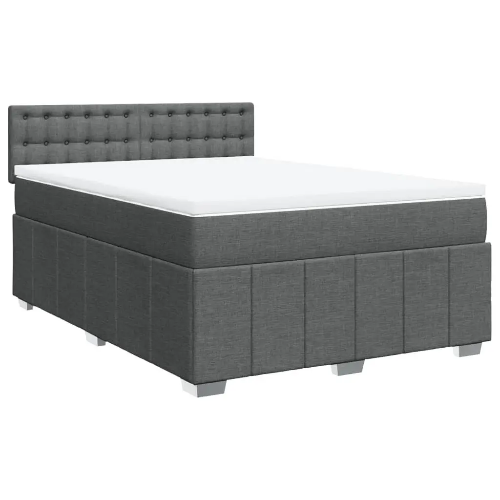 Queen Box Spring Bed with Pocket Spring Mattress and LED Lights