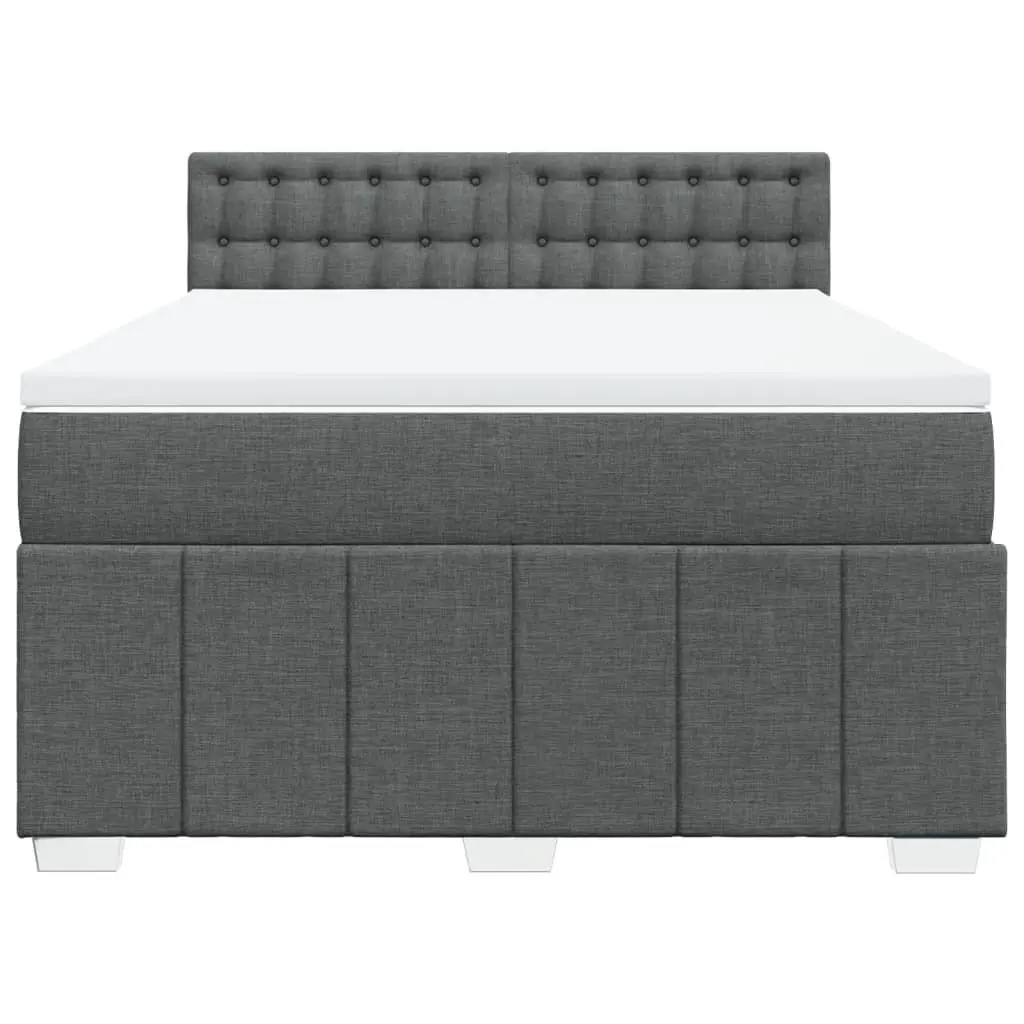 Queen Box Spring Bed with Pocket Spring Mattress and LED Lights