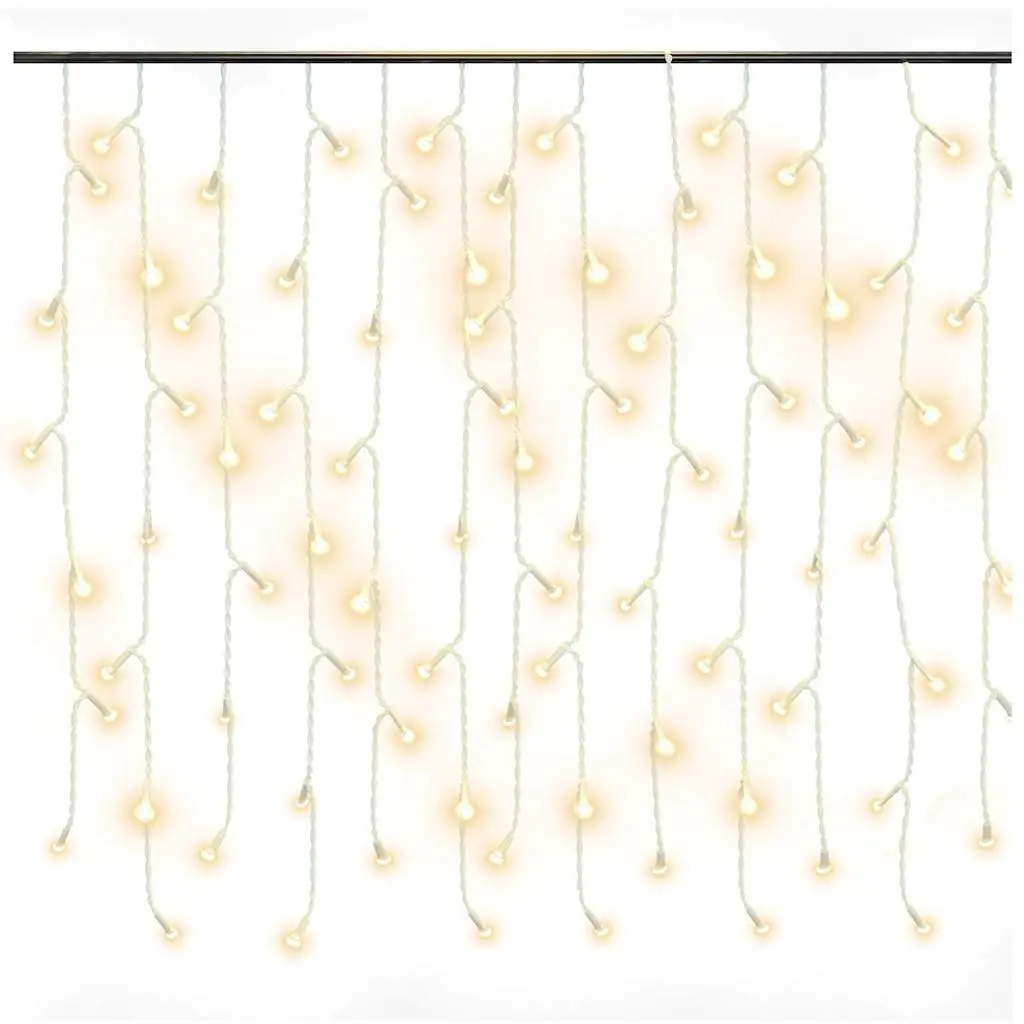 LED Curtain Icicle Lights Indoor Outdoor 10m 400 LEDs Warm White