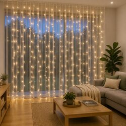 3x3m LED Curtain Lights: 300 LEDs, USB Powered, Waterproof