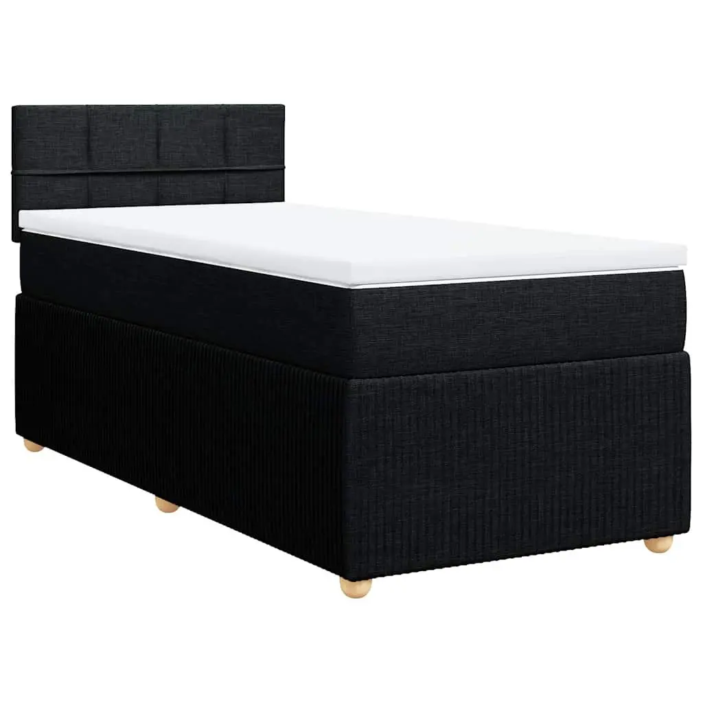 King Single Box Spring Bed with Pocket Spring Mattress LED Lights Dark Grey