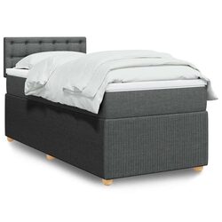 King Single Box Spring Bed in Grey with Pocket Spring Mattress