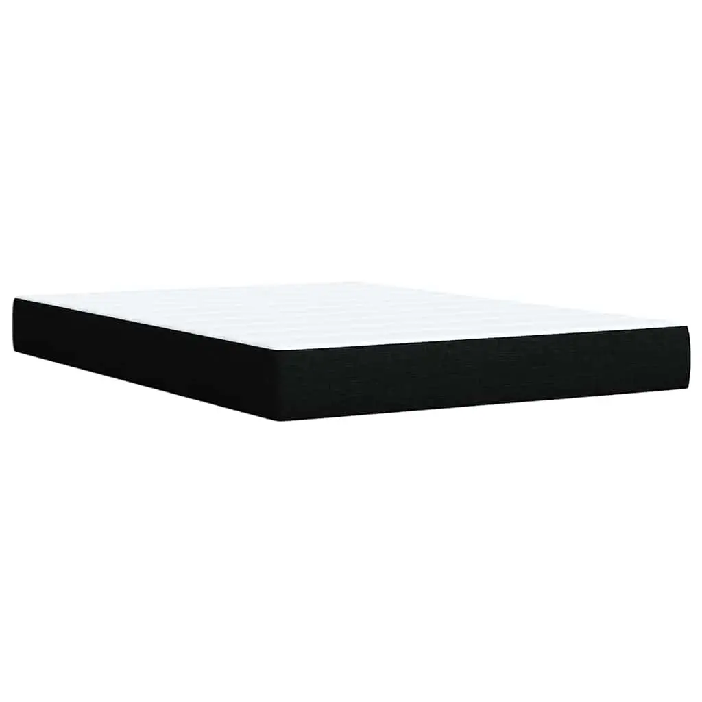 Box Spring Bed with Pocket Mattress LED Lights Double Fabric Dark Grey
