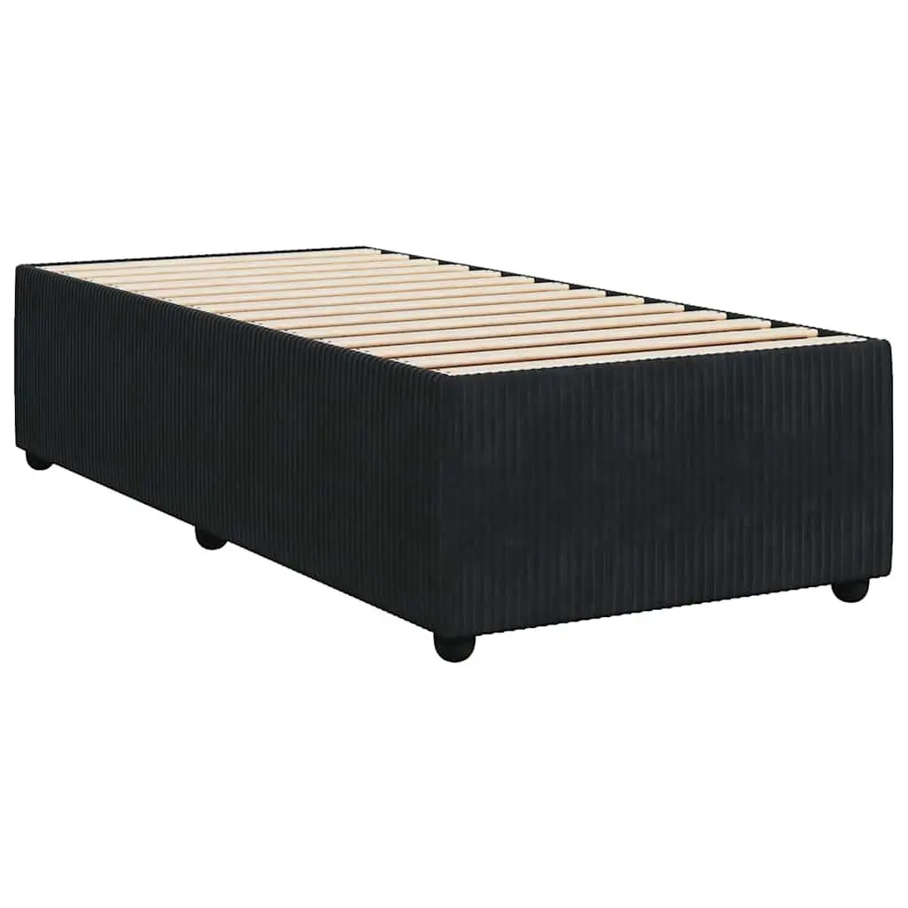 Box Spring Bed with Pocket Spring Mattress LED Lights King Single Grey Velvet
