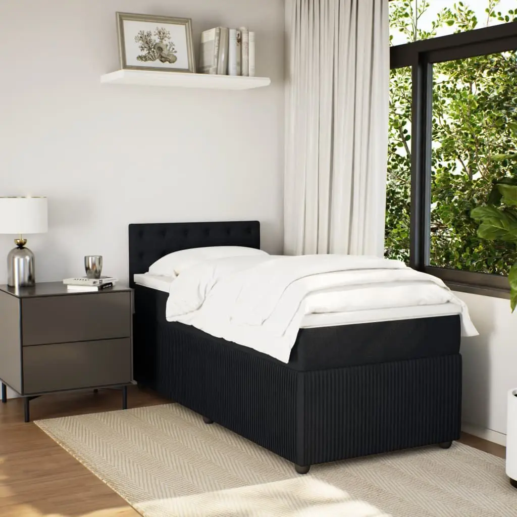 King Single Box Spring Bed with Velvet Upholstery