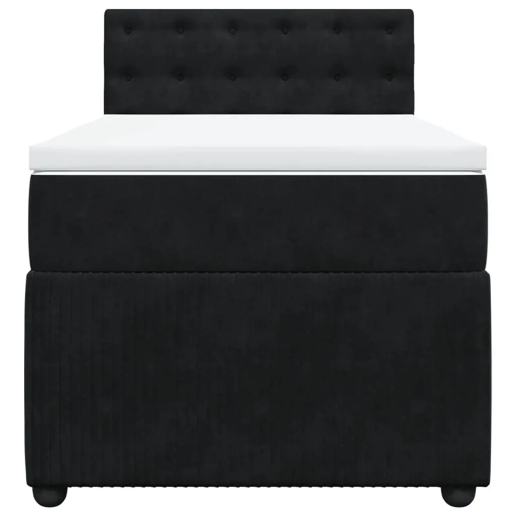 King Single Box Spring Bed with Velvet Upholstery
