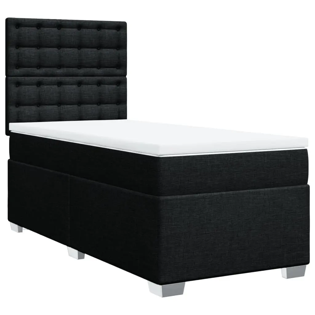 Box Spring Bed with Pocket Mattress for King Single Room Height-Adjustable Headboard