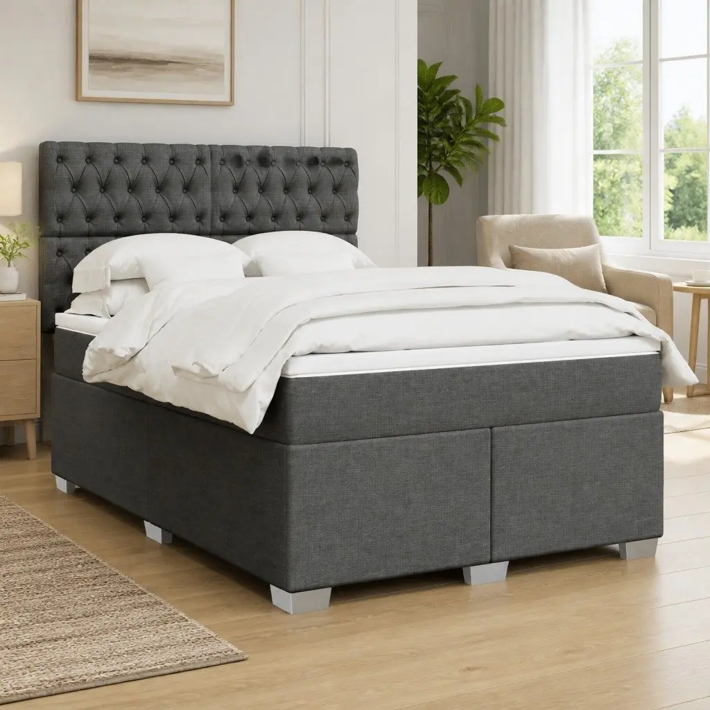 Queen Box Spring Bed System with Pocket Spring Mattress