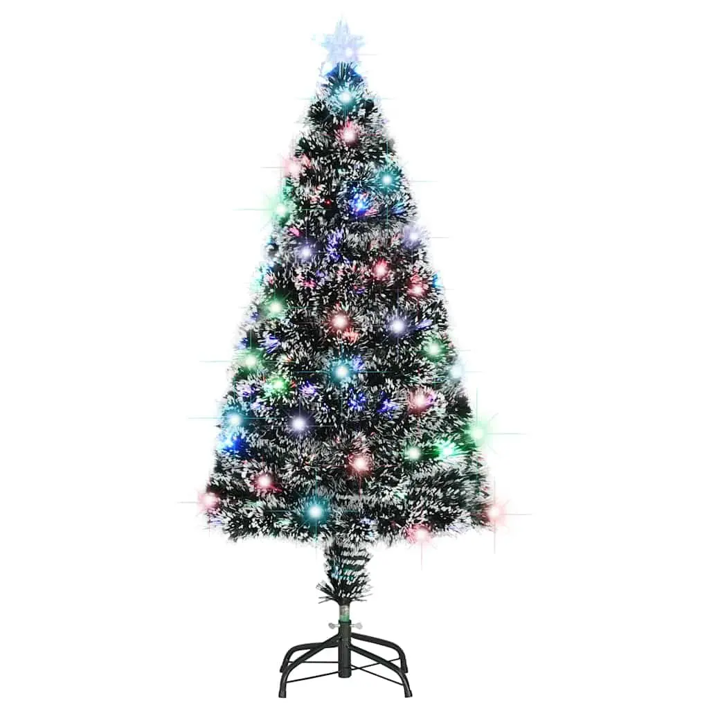 Pre-lit Artificial Christmas Tree Indoor 120cm Green White Fibre Optic LED Lights
