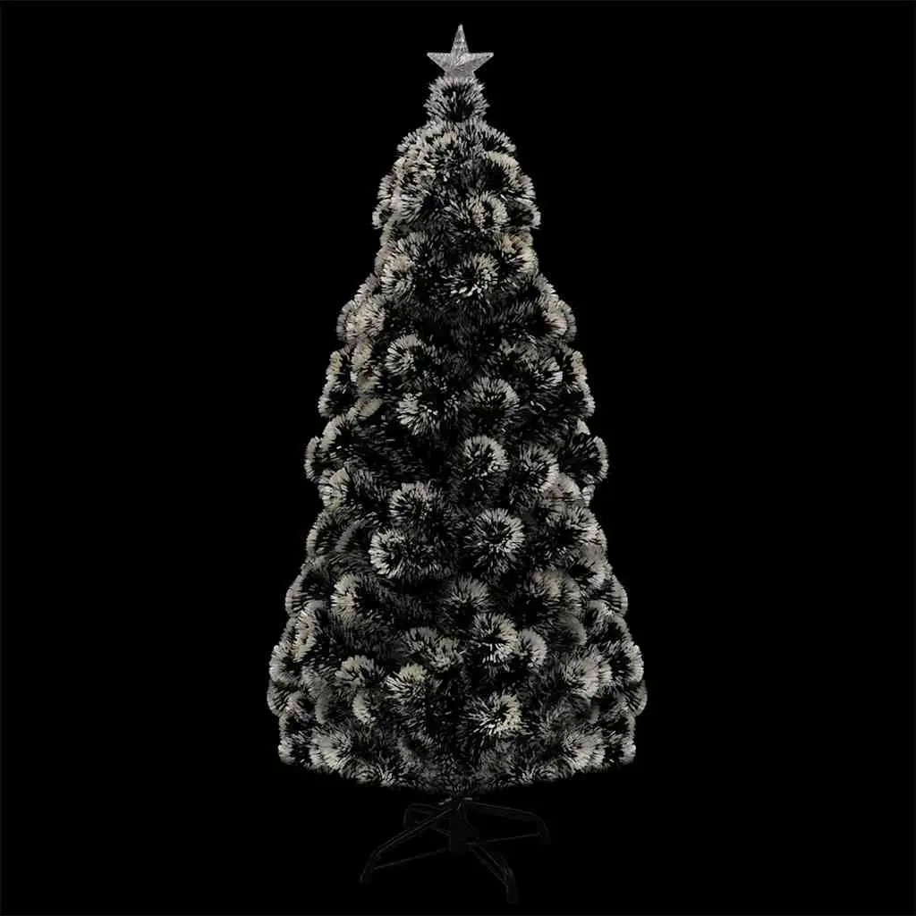 Pre-lit Artificial Christmas Tree 150cm Green White for Holiday Decoration