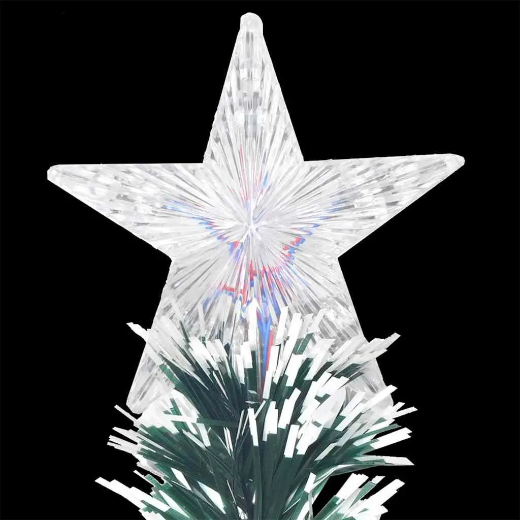 Pre-lit Artificial Christmas Tree 150cm Green White for Holiday Decoration