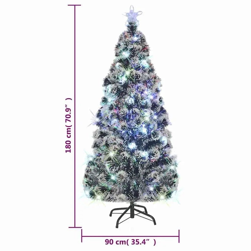Pre-lit Christmas Tree for Holiday Decor 180cm Green with White Branches